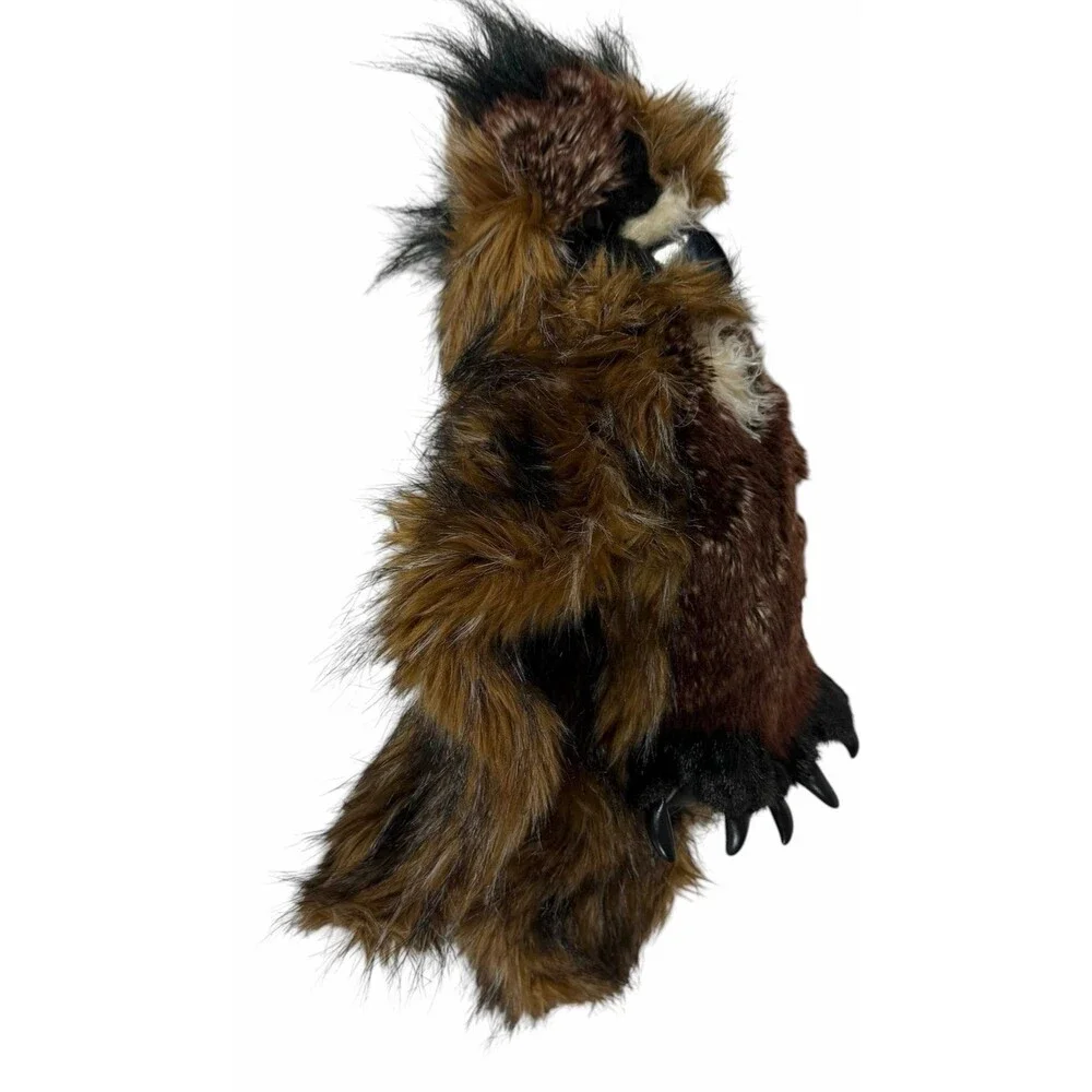 Folkmanis Puppets Great Horned Owl Brown With Rotating Head and Closes Eyes